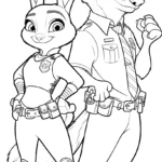 coloriage Zootopie à imprimer pour enfant de 3 ans