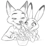 coloriage Zootopie à imprimer pour enfant de 9 ans