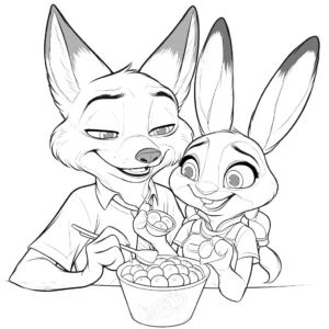 coloriage Zootopie à imprimer pour enfant de 9 ans