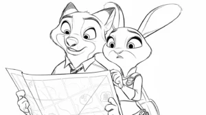 coloriage Zootopie pour enfant de 7 ans