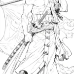 coloriage Zoro et decoupage