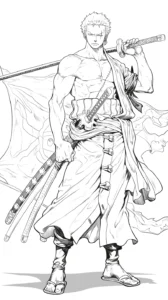 coloriage Zoro et decoupage