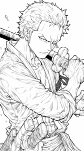 coloriage Zoro à imprimer pour enfant de 8 ans