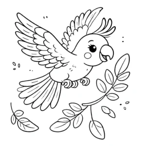 coloriage perroquet pour enfant de 3 ans