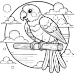 coloriage perroquet pour enfant