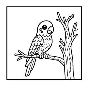 coloriage perroquet pour enfants à imprimer