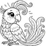 coloriage perroquet à imprimer pour enfant de 4 ans
