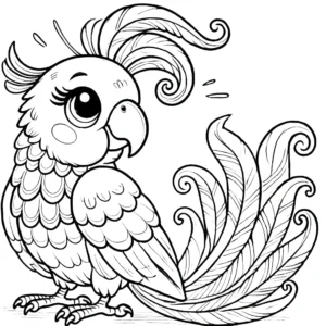 coloriage perroquet à imprimer pour enfant de 4 ans