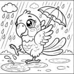 coloriage perroquet educatif pour enfant
