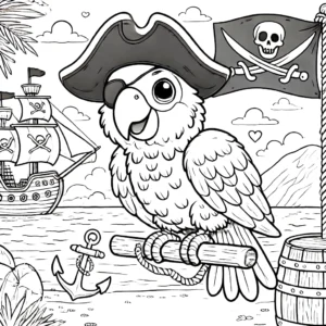 coloriage perroquet à imprimer pour enfant de 3 ans
