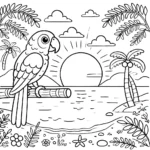 coloriage perroquet gratuit pour enfants