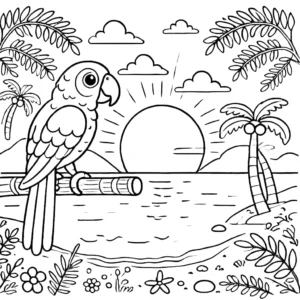 coloriage perroquet gratuit pour enfants