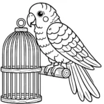 coloriage perroquet pour enfants à télécharger