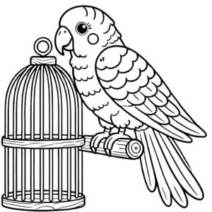 coloriage perroquet pour enfants à télécharger