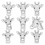 coloriage Têtes de Girafe avec Motifs educatif pour enfant