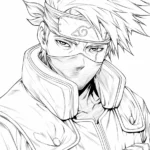 coloriage Kakashi et apprentissage