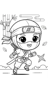 coloriage Ninja updated à imprimer pdf gratuit