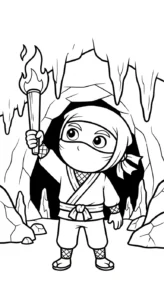 coloriage Ninja updated à imprimer pour enfant de 2 ans