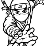 coloriage Ninja updated pour enfants à imprimer