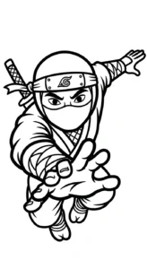 coloriage Ninja updated pour enfants à imprimer