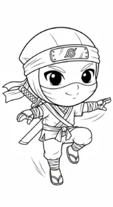 coloriage Ninja updated pour enfant de 8 ans