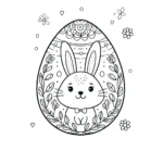 coloriage Oeuf de Pâques à imprimer pour enfant de 12 ans