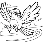 coloriage Oiseau à imprimer kawaii