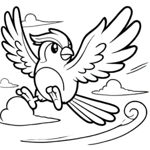 coloriage Oiseau à imprimer kawaii