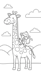 coloriage girafe updated à imprimer gratuit
