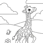 coloriage girafe updated à imprimer