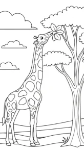coloriage girafe updated educatif pour enfant