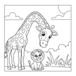 coloriage girafe updated et apprentissage