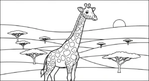 coloriage girafe updated à imprimer pour enfant de 3 ans