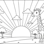 coloriage girafe updated à imprimer pour enfant de 4 ans