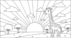 coloriage girafe updated à imprimer pour enfant de 4 ans