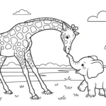 coloriage girafe updated pour enfants a imprimer
