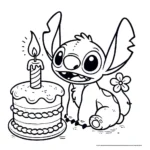 image pour coloriage stitch anniversaire enfant