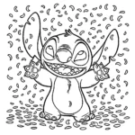 coloriage stitch anniversaire a imprimer gratuitement