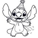 coloriage stitch anniversaire a dessiner et imprimer