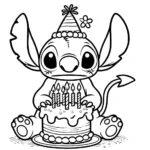 imprimer coloriage stitch anniversaire