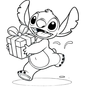 coloriage stitch anniversaire à imprimer pdf gratuit