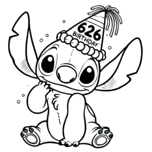 coloriage stitch anniversaire pour enfant a imprimer gratuit