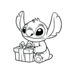 coloriage stitch anniversaire a dessiner et imprimer