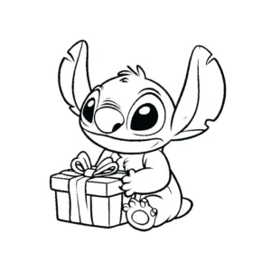 coloriage stitch anniversaire a dessiner et imprimer