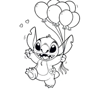 a imprimer coloriage stitch anniversaire gratuit