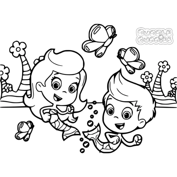 Tranh tô màu Bubulle Guppies
