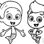 coloriage Bubble Guppies à imprimer pour enfant de 4 ans