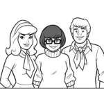coloriage Daphné, Véra et Fred a colorier en ligne gratuitement