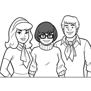 coloriage Daphné, Véra et Fred a colorier en ligne gratuitement