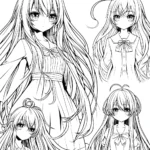 coloriage Fille Anime Aux Cheveux Longs gratuit